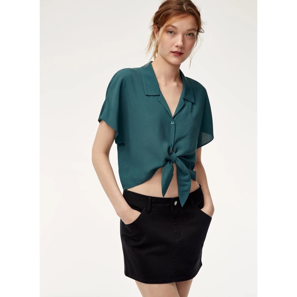 ARITZIA WILFRED FREE Black Denim Jean Mini Skirt - Picture 1 of 7